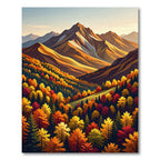 Earthy Autumn Mountain Overlook Landscape Rug