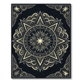 Celestial Monochrome Starburst Geometric Medallion Rug