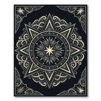 Celestial Monochrome Starburst Geometric Medallion Rug