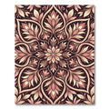 Rose Gold Floral Scrollwork Mandala Rug