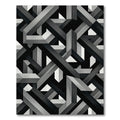 Monochromatic Geometric Interlocking Beam Abstract Rug