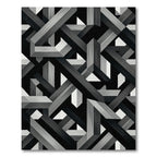 Monochromatic Geometric Interlocking Beam Abstract Rug