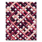 Abstract Crimson Lattice Grid Rug