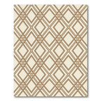 Earthy Taupe Geometric Diamond Grid Rug