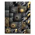 Gold Black Paisley Sunburst Collage Rug