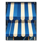 Classic Blue and Cream Cabana Stripe Rug