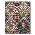 Vintage Plum Floral Medallion Tile Rug