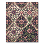 Vintage Plum Floral Medallion Tile Rug
