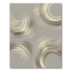 Modern Taupe Abstract Arched Swirl Rug