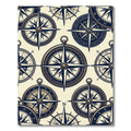 Vintage Navy Nautical Compass Anchor Rug