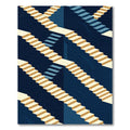 Geometric Isometric Staircase Navy Gold Rug
