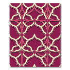 Ornate Burgundy Trellis with Floral Accents Rug