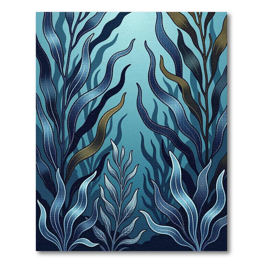 Deep Blue Seaweed Undercurrent Rug