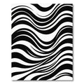 Bold Black White Flowing Curves Rug