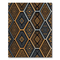 Gold Gray Tribal Hexagon Arrangement Rug