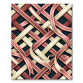 Interwoven Crimson and Cream Ribbon Grid Rug