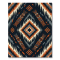 Orange Black Tribal Diamond Geometric Rug