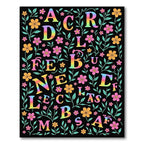 Rainbow Alphabet Floral Garden Rug