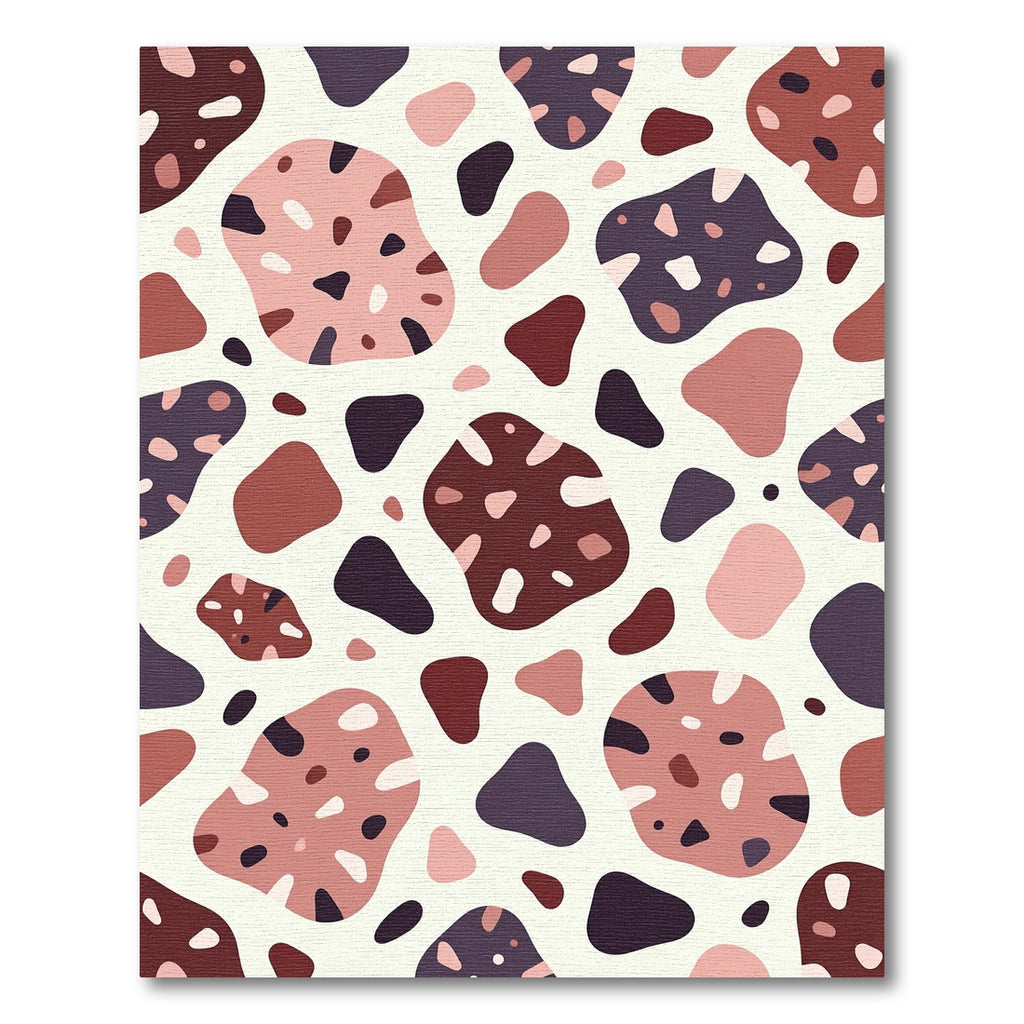 Terrazzo Dusty Rose Abstract Organic Shape Rug