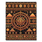 Bold Sunburst Aztec Geometric Earthy Rug