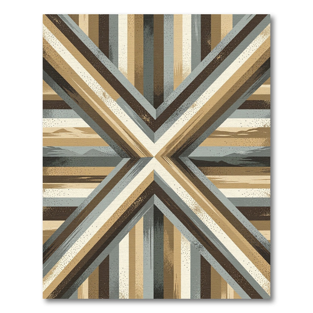 Earthy Tones Geometric Stripe Chevron Rug