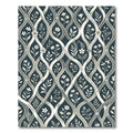 Charcoal Cream Intertwined Botanical Vine Rug