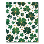 Elegant Golden Clover Leaf Shamrock Rug