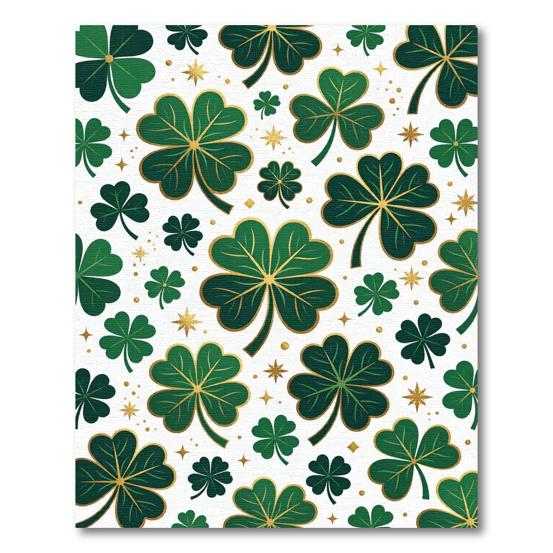 Elegant Golden Clover Leaf Shamrock Rug
