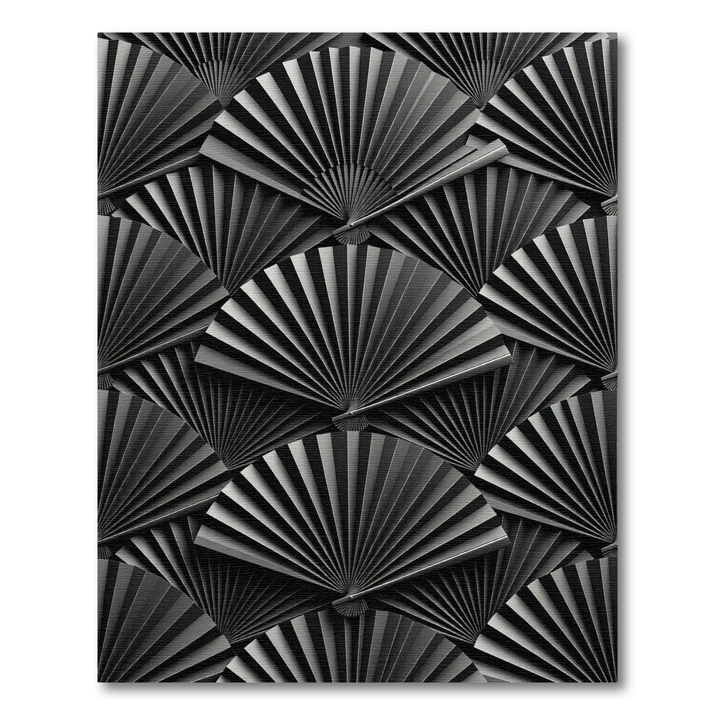 Monochromatic Gray Fanning Ribbons Rug