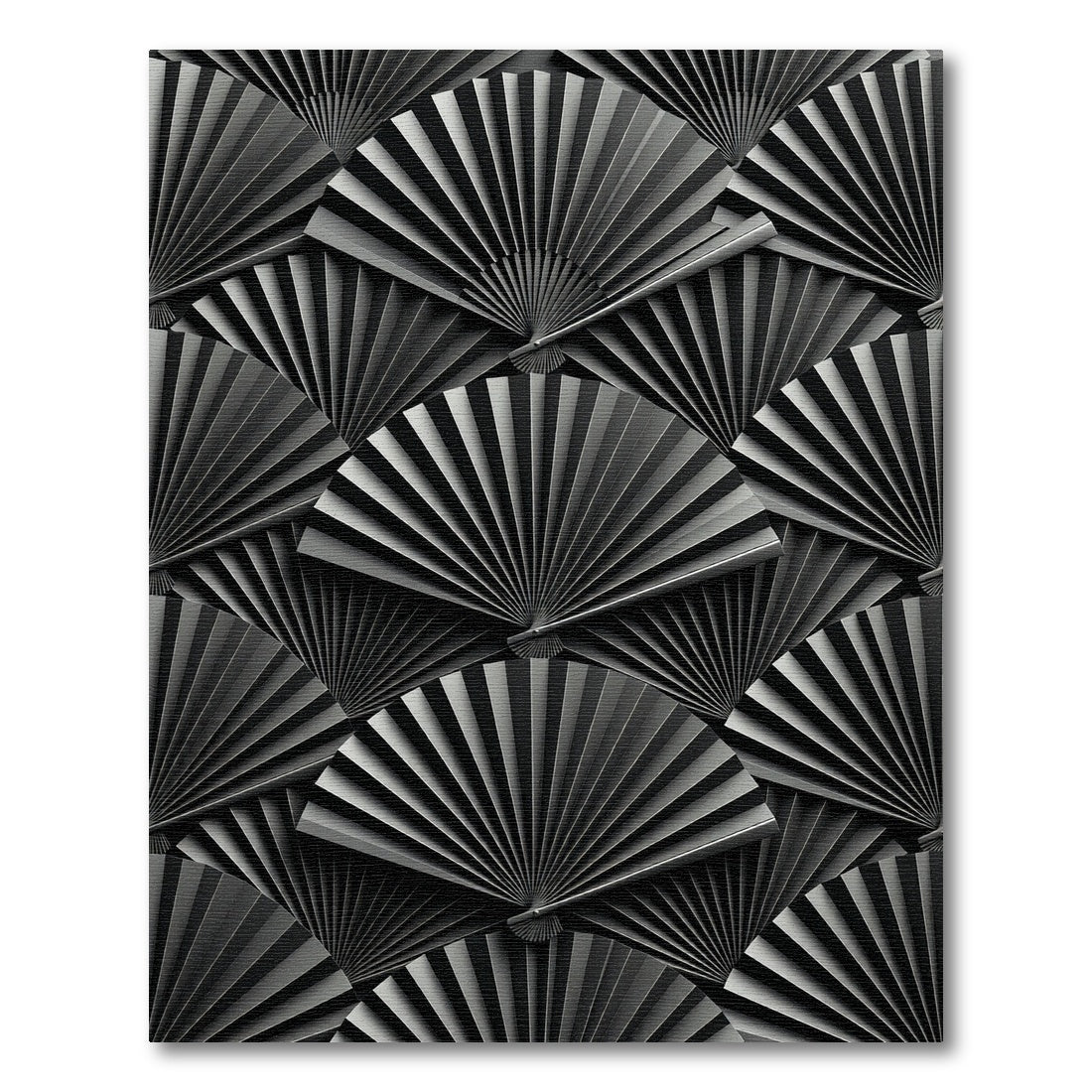 Monochromatic Gray Fanning Ribbons Rug
