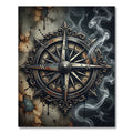 Ornate Smoke Weathered Compass Medallion Rug