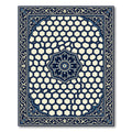 Navy Blue Hexagon Floral Medallion Rug