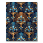 Art Deco Golden Fountain Blue Radiance Rug