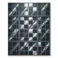 Monochromatic Grid Metal Window Reflection Rug