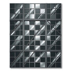 Monochromatic Grid Metal Window Reflection Rug