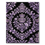 Royal Purple Damask Crown Scroll Rug