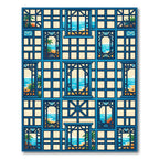 Azure Coastal Window Pane Sea View Rug
