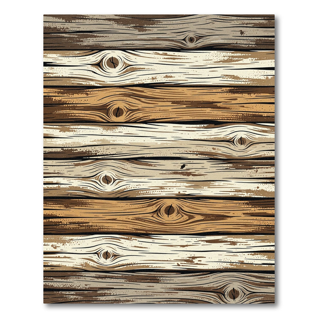 Rustic Wooden Grain Horizontal Texture Rug