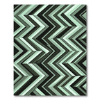 Mint Geometric Chevron Stripes Rug
