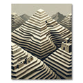 Terraced Earthtone Mountain Landscape Rug