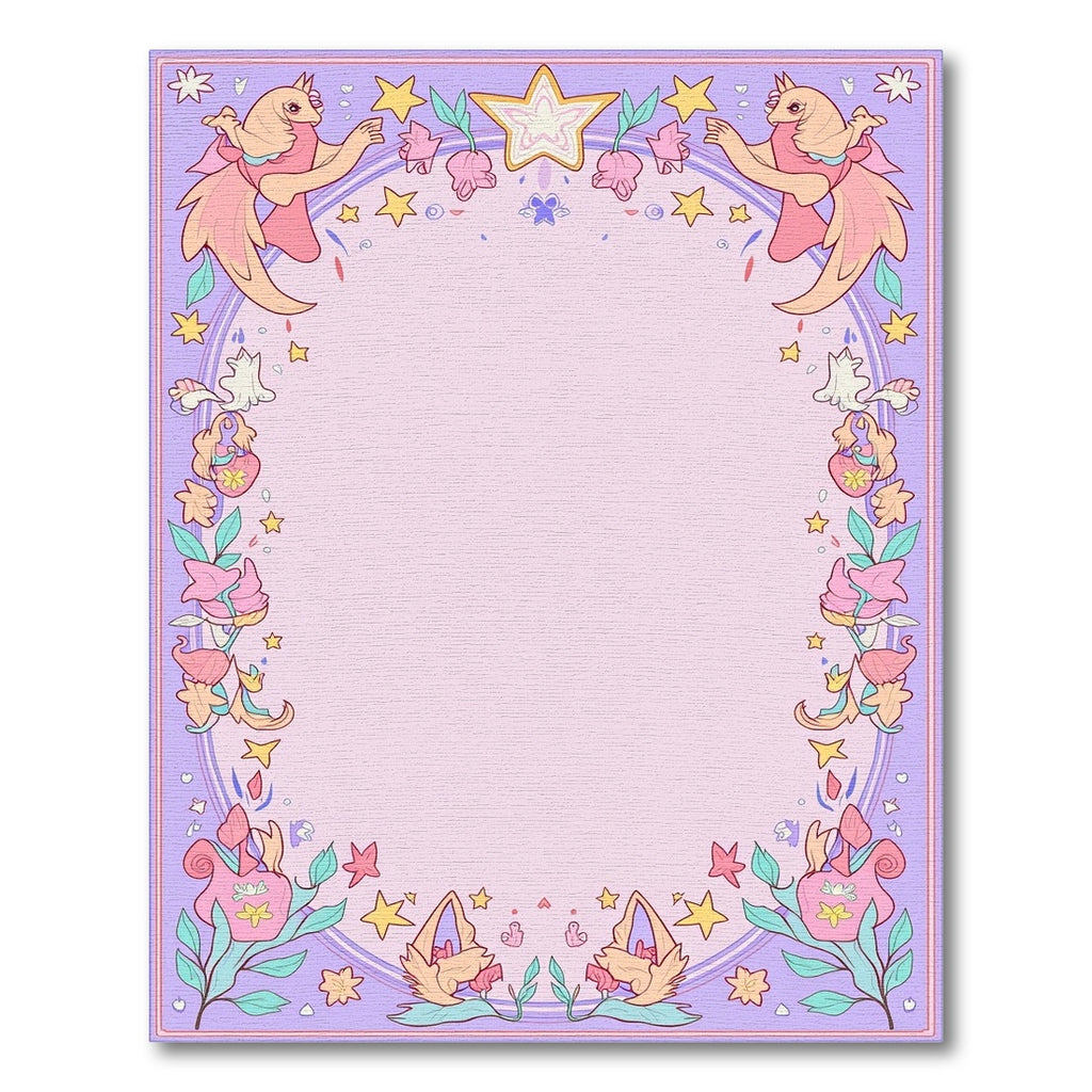 Whimsical Pink Gold Fish Star Flora Rug