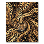 Golden Ocelot Chain Swirl Rug