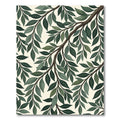 Deep Green Leafy Branch Collection Rug