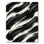 Bold Black Ink Brush Strokes Rug