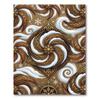 Golden Snow Swirl Ornate Floral Medallion Rug