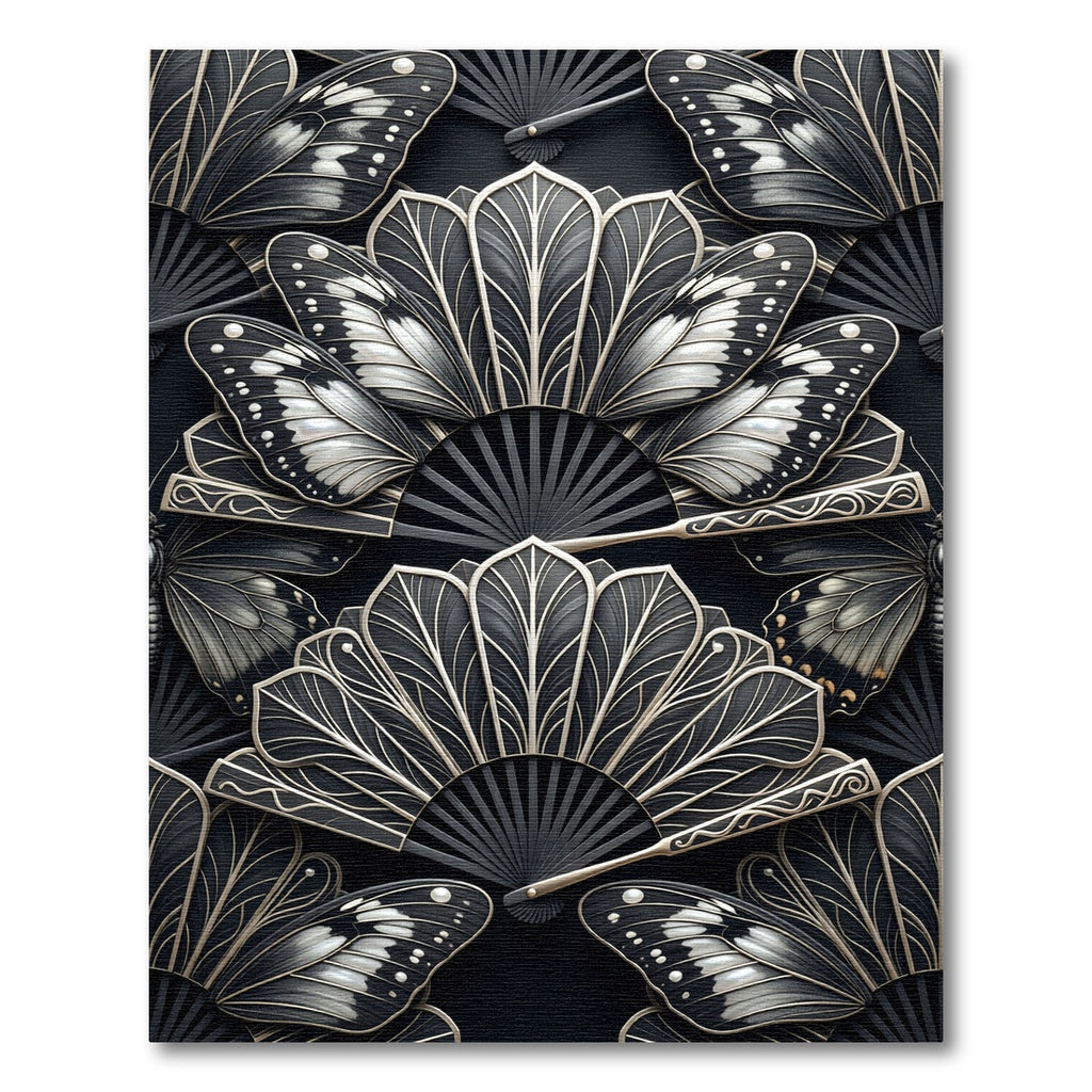 Dark Butterfly Fan Assemblage Rug