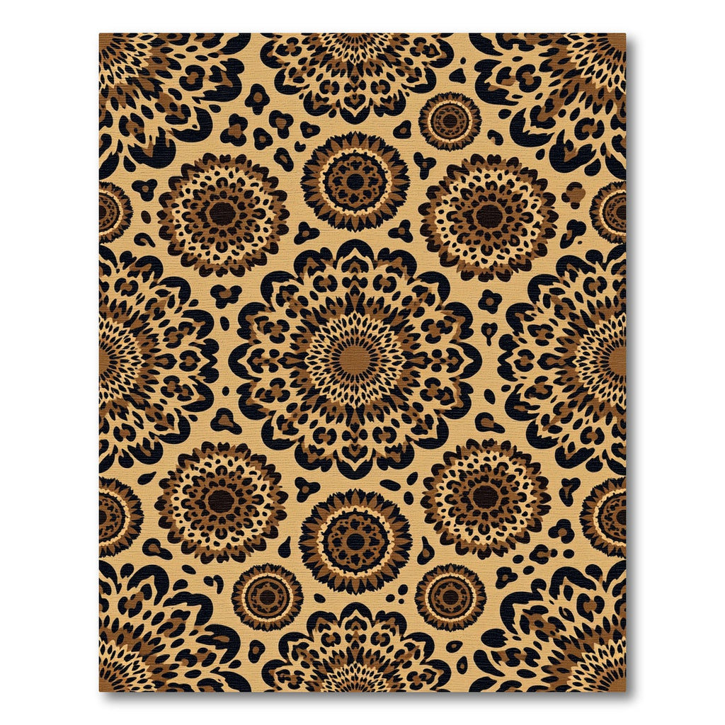 Animal Print Geometric Mandala Medallion Rug