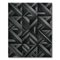 Monochrome Geometric Wood Grain Parquet Rug