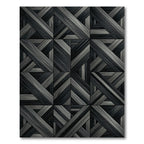 Monochrome Geometric Wood Grain Parquet Rug