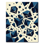 Deep Blue Geometric Crystal Explosion Rug